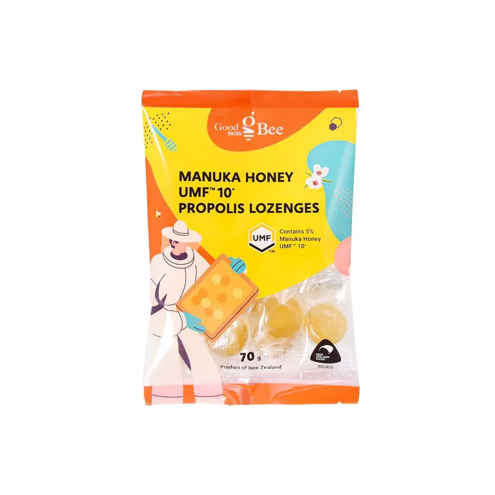 Goodness Bee Manuka Honey UMF 10+ Propolis Lozenges | Quick Relief for Sore Throat & Itchy Throat